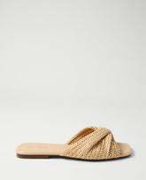 Ann Taylor Natural Weekend Knotted Straw Flat