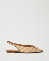 Ann Taylor Natural Tan Weekend Straw Bow Slingback Flat