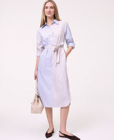 Ann Taylor Blush Haze Petite Weekend Striped Midi Shirtdress