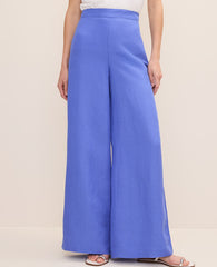 Ann Taylor Dream Blue The Petite Statement Palazzo Pant in Linen Blend