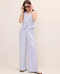 Ann Taylor Deep Wisteria Petite Pleated Wide-Leg Pant