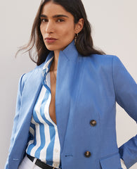 Ann Taylor Ocean Oasis The Petite Tailored Blazer in Linen Blend