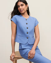 Ann Taylor Ocean Oasis The Petite Cap Sleeve Vest in Linen Blend