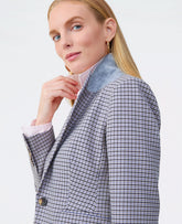 Ann Taylor Blue/Tan Houndstooth Multi The Fitted Single Button Blazer in Houndstooth