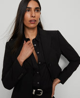 Ann Taylor Black The Shorter Two Button Blazer in Bi-Stretch