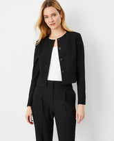 Ann Taylor Black The Crew Neck Jacket in Seasonless Stretch