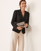 Ann Taylor Core Black The Notched Two Button Blazer in Seasonless Stretch