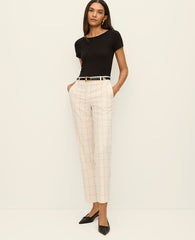 Ann Taylor Ivory/Black Combo The Eva Ankle Pant in Windowpane