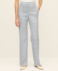 Ann Taylor Blue/White Combo The Mid Rise Trouser in Plaid