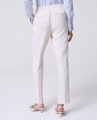 Ann Taylor Ivory Whisper The Relaxed Ankle Pant in Fluid Crepe