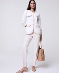 Ann Taylor Ivory Whisper The Relaxed Ankle Pant in Fluid Crepe