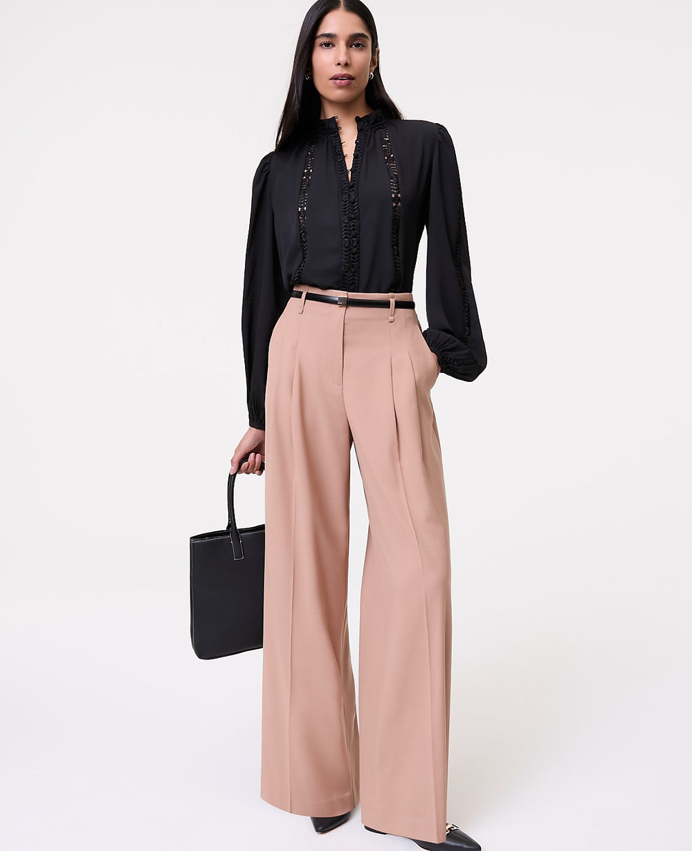 Ann Taylor Weathered Oak The Pleated Wide-Leg Pant