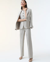 Ann Taylor Tan/Blue Combo The Straight Trouser in Plaid