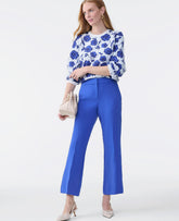 Ann Taylor Electric Periwinkle The Relaxed Jayne Trouser in Textured Crepe