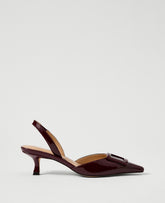Ann Taylor Dark Burgundy Patent Pointy Toe Slingback Pump