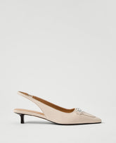 Ann Taylor Cream Beige Horsebit Leather Slingback Pump