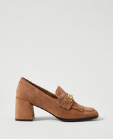 Ann Taylor Sesame Suede Kiltie Loafer Pump