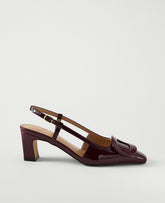 Ann Taylor Dark Burgundy Patent Leather Buckle Pump