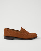 Ann Taylor Spice Brown Weekend Suede Penny Loafer