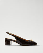 Ann Taylor Brown Stone Horsebit Patent Pump