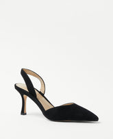 Ann Taylor Black Kerry Suede Slingback Pump