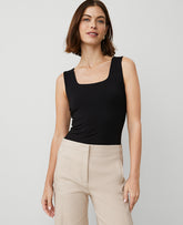 Ann Taylor Black Square Neck Tank Top