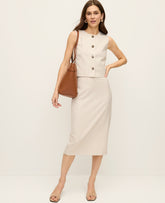 Ann Taylor Cream Multi Pinstripe The Clean Pencil Skirt in Pinstripe