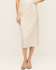 Ann Taylor Cream Multi Pinstripe The Clean Pencil Skirt in Pinstripe