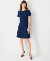 Ann Taylor Pure Sapphire The Flare Dress in Fluid Crepe