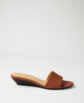 Ann Taylor Smoked Paprika Weekend Leather Wedge Sandal