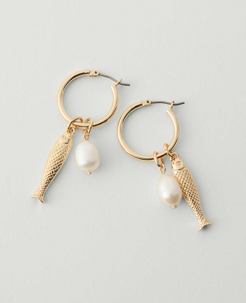 Ann Taylor Goldtone Sardine Hoop Earrings