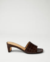 Ann Taylor Pure Chocolate Croco Heeled Mule