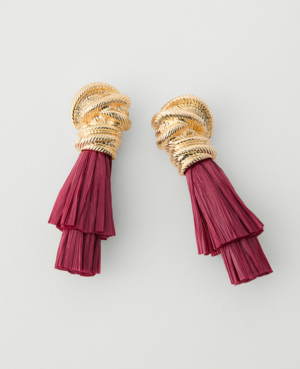 Ann Taylor Goldtone Knotted Tassel Drop Earrings