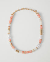 Ann Taylor Pink Peony Stone Pearl Statement Necklace