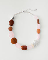 Ann Taylor PASTEL PINK Mixed Stone Statement Necklace