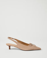 Ann Taylor Dominican Sand Suede Bow Kitten Heel Pump