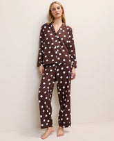 Ann Taylor Rich Walnut Polka Dot Pajama Set