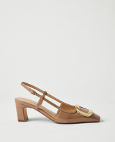 Vinci Leather Toasted Acorn Patent Leather Buckle Pump