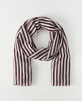 Vinci Leather White Striped Scarf