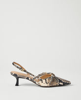 Vinci Leather Black Snake Print Crossover Pump