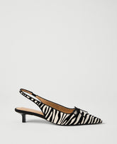 Vinci Leather Black Haircalf Kitten Heel Pump