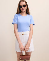 Vinci Leather Vista Blue Weekend Crew Neck Tee