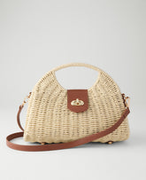 Vinci Leather Natural Weekend Rattan Crossbody Bag