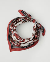 Vinci Leather White Palm Print Silk Scarf
