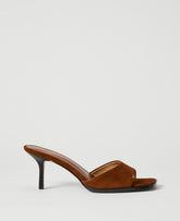 Vinci Leather Spice Brown Suede Mule Sandal