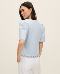 Vinci Leather Coastal Glow Tie Front Blouse