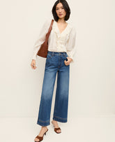 Vinci Leather Mid Stone Wash The Wide-Leg Crop Jean