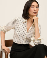 Vinci Leather Winter White Dotted Perfect Shirt