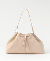 Vinci Leather Pearl Shadow Drawstring Shoulder Bag