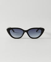 Vinci Leather Black Cateye Sunglasses